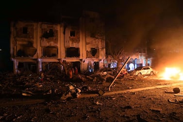 A suicide car bomb targeting a hotel in Mogadishu has left at least 10 people dead. Reuters