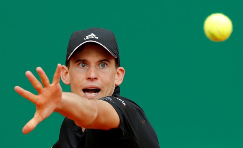 Tennis - ATP - Monte Carlo Masters - Monte-Carlo Country Club, Monte Carlo, Monaco - April 17, 2018   Austria’s Dominic Thiem in action during his second round match against Russia’s Andrey Rublev   REUTERS/Eric Gaillard     TPX IMAGES OF THE DAY