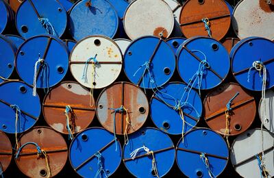 Oil barrels at the site of Vermilion Energy in France. Oil has fallen in the last few months as concerns grow over the possibility of a looming recession hitting fuel demand globally. Reuters