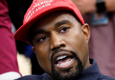 FILE PHOTO: Rapper Kanye West speaks during a meeting with U.S. President Donald Trump to discuss criminal justice reform in the Oval Office of the White House in Washington, U.S., October 11, 2018. REUTERS/Kevin Lamarque/File Photo