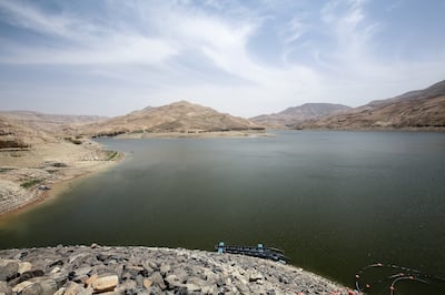 The Mujib Dam reservoir, which is the main water supply to Amman, pictured in April 2021. AFP