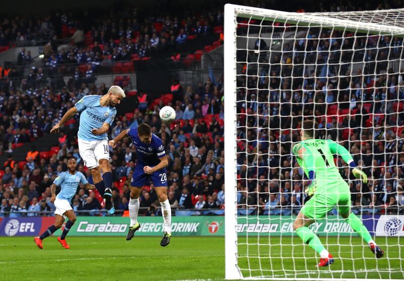 Aguero heads towards goal. Getty Images