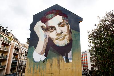 A mural by Aya Tarek of renowned Egyptian actor Omar Sharif in Geneva, Switzerland. Photo: Aya Tarek