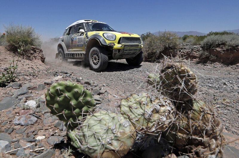 Nani Roma won the third stage of the Dakar Rally with a time of 2 hrs, 58 min, 52 sec on Tuesday. Jean-Paul Pelissier / Reuters