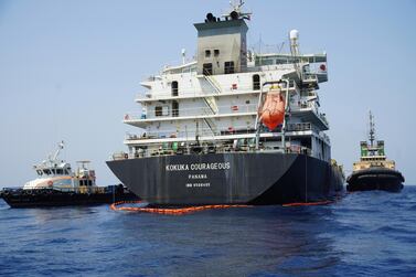 Japanese tanker Kokuka Courageous, which suffered damages off the Gulf of Oman. Attacks on oil tankers have become common place in the Middle East. AP