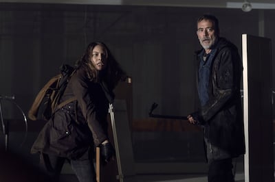 Lauren Cohan as Maggie and Jeffrey Dean Morgan as Negan in season 11 of 'The Walking Dead'. Josh Stringer/AMC