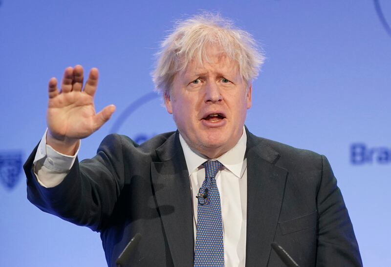 Boris Johnson stepped down as prime minister last year following the partygate scandal. PA / AP