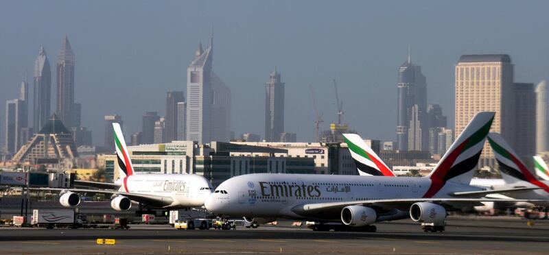 Dubai airport with a view of the city center | usage worldwide Photo by: JÃ¼rgen Effner/picture-alliance/dpa/AP Images