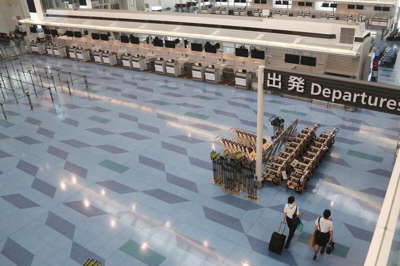 An empty departure lobby of Haneda International Airport amid the Covid-19 pandemic in Tokyo, Japan. AP Photo