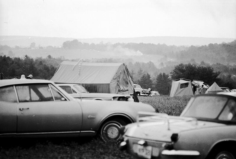 Cars and tents at the Woodstock Music Festival. Barry Serben / The Museum at Bethel Woods via Reuters