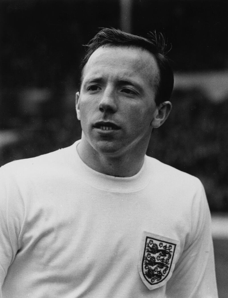 September 1965:  England and Manchester United footballer, Nobby Stiles.  (Photo by George Freston/Fox Photos/Getty Images)