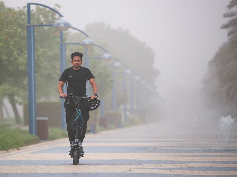 It was an unsettled start to the day along the Corniche in the capital.

