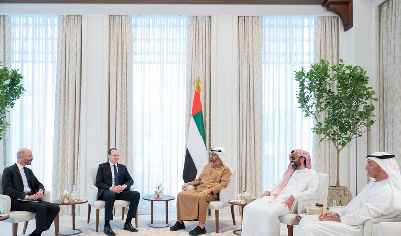 Sheikh Mohamed bin Zayed meets with Brett McGurk, US National Security Council Co-ordinator for the Middle East at Al Shati Palace, Abu Dhabi. He is pictured with Yousef Al Otaiba, UAE Ambassador to the USA and Mexico, Sheikh Tahnoon bin Zayed Al Nahyan, UAE National Security Advisor and Robert Malley, the Special Envoy to Iran. All photos by Ministry of Presidential Affairs