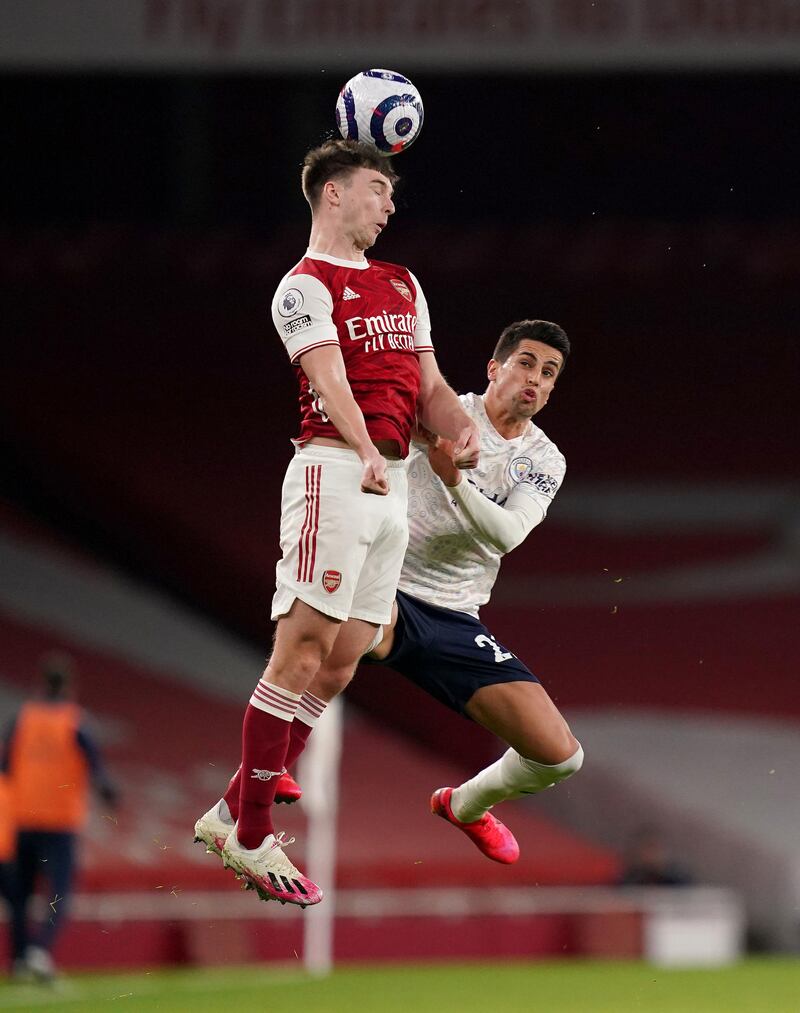 Kieran Tierney 7 – The Scot had a torrid time marking Mahrez at the start, but it was Tierney’s forward runs, passing and link-up play with Saka that brought Arsenal back into the game.  PA