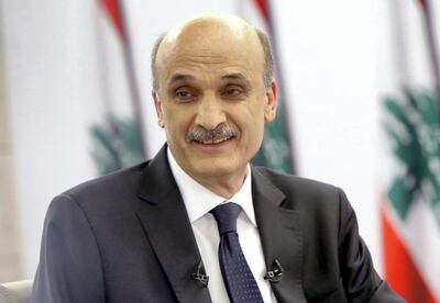 A handout picture distributed by Lebanon's leading anti-Damascus Christian party Samir Geagea's press office on April 24, 2014 shows him during the broadcast of a special political show by Lebanese Broadcasting Corporation (LBC) station in Beirut. Geagea will run for the presidency in May, his Christian Lebanese Forces party announced on April 4, 2014 in a controversial move given his role in the 1975-1990 civil war and his opposition to Hezbollah. President Michel Sleiman's mandate ends on May 25 and there has been worries a successor will be hard to find because of disagreements between Lebanon's pro- and anti-Syria regime blocs. AFP PHOTO / GEAGEA'S PRESS OFFICE / ALDO AYOUB
=== RESTRICTED TO EDITORIAL USE - MANDATORY CREDIT "AFP PHOTO / GEAGEA'S PRESS OFFICE/ ALDO AYOUB" NO MARKETING NO ADVERTISING CAMPAIGNS - DISTRIBUTED AS A SERVICE TO CLIENTS === / AFP PHOTO / GEAGEA'S PRESS OFFICE / ALDO AYOUB