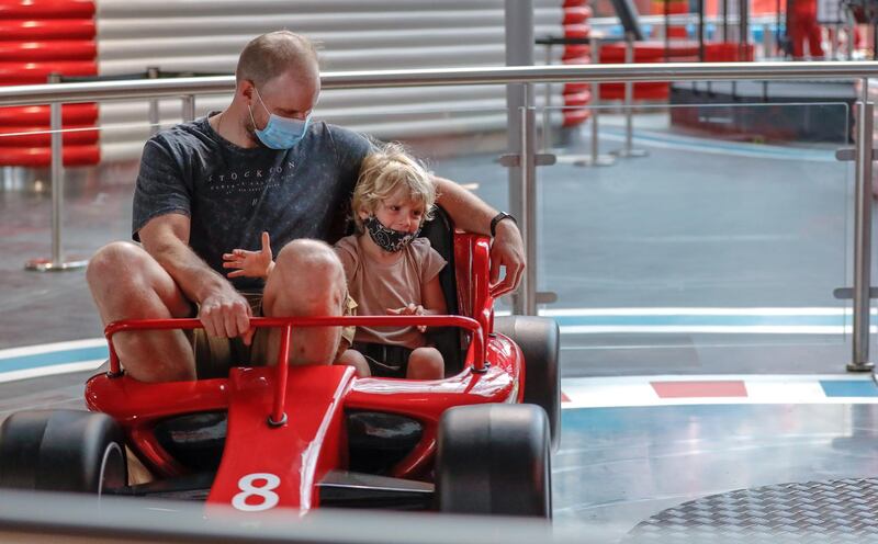 Abu Dhabi, United Arab Emirates, July 28, 2020.   
First day of the reopening of Ferrari World, Abu Dhabi. 
Victor Besa  / The National
Section: NA
Reporter: