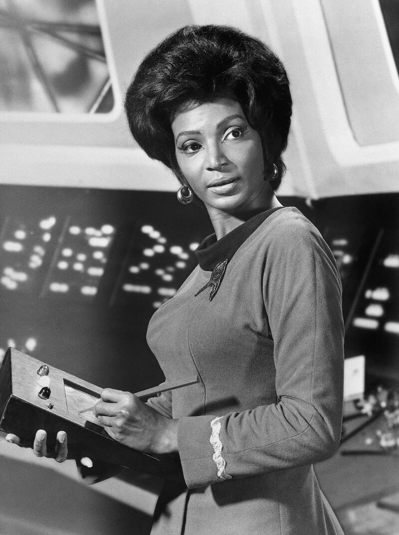 09 Sep 1967 --- Nichelle Nichols in her role as communications officer Lt. Uhura on the TV series Star Trek. --- Image by © Bettmann/CORBIS