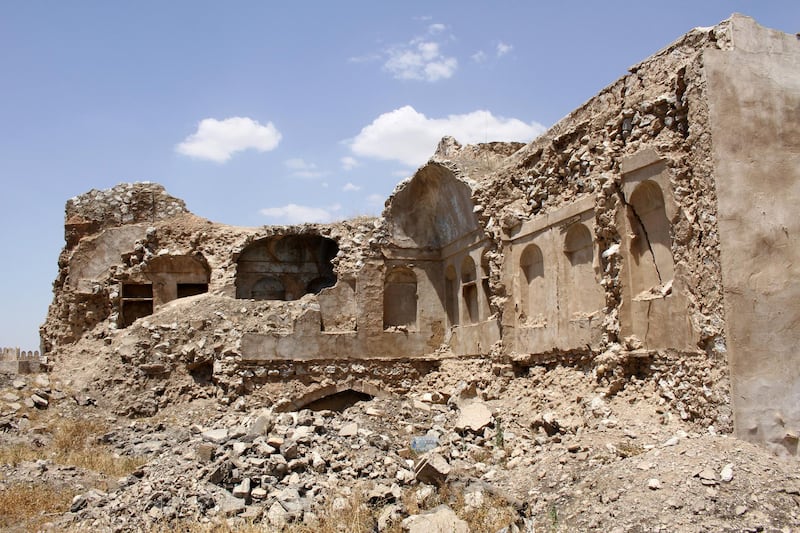 A picture taken on May 8, 2021, shows a view of the ancient citadel of Iraq's northern city of Kirkuk. - In a country that has been battered by years of conflict, government negligence and climate change, Iraq's numerous Christian, Islamic and Mesopotamian rich heritage relics have been left to weather away. (Photo by Shwan NAWZAD / AFP)