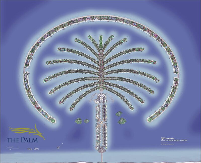 Artist's impression of Palm Jumeirah. Construction began in 2001 and it took six years for the project to complete. Getty Images