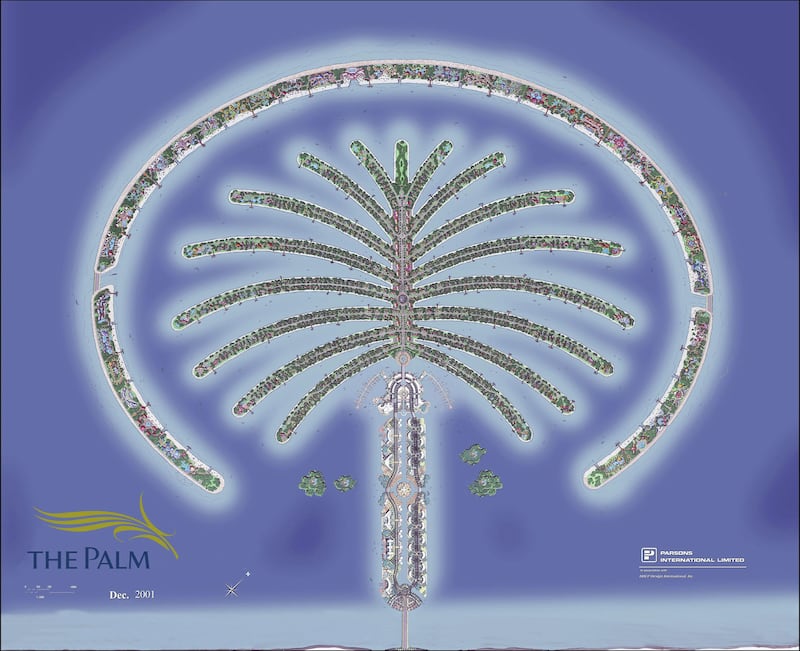 Artist's impression of Palm Jumeirah. Construction began in 2001 and it took six years for the project to complete. Getty Images