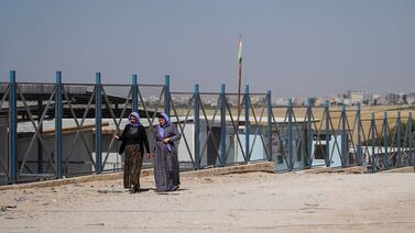 Yazidi women inside Sharia camp.
