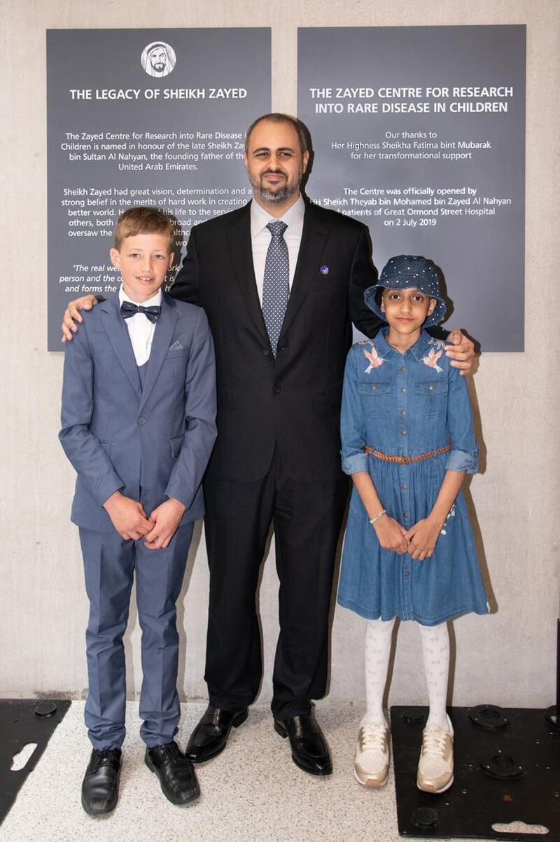 Sheikh Theyab bin Mohamed bin Zayed Al Nahyan inaugurated Zayed Centre for Research into Rare Disease in Children in London on Sunday. Wam  