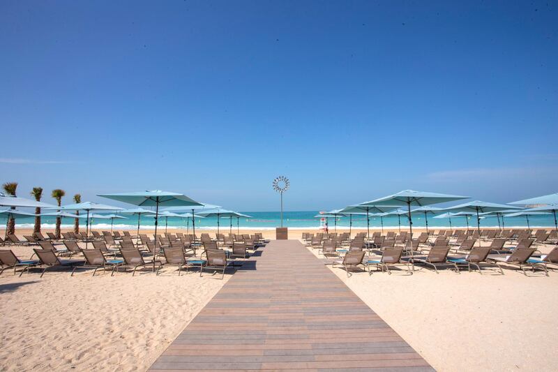 The beach at Cove Dubai on Bluewaters Island.