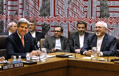 Then US secretary of state John Kerry and Iran’s then foreign minister Mohammed Javad Zarif held talks that led to the 2015 nuclear deal. AP Photo