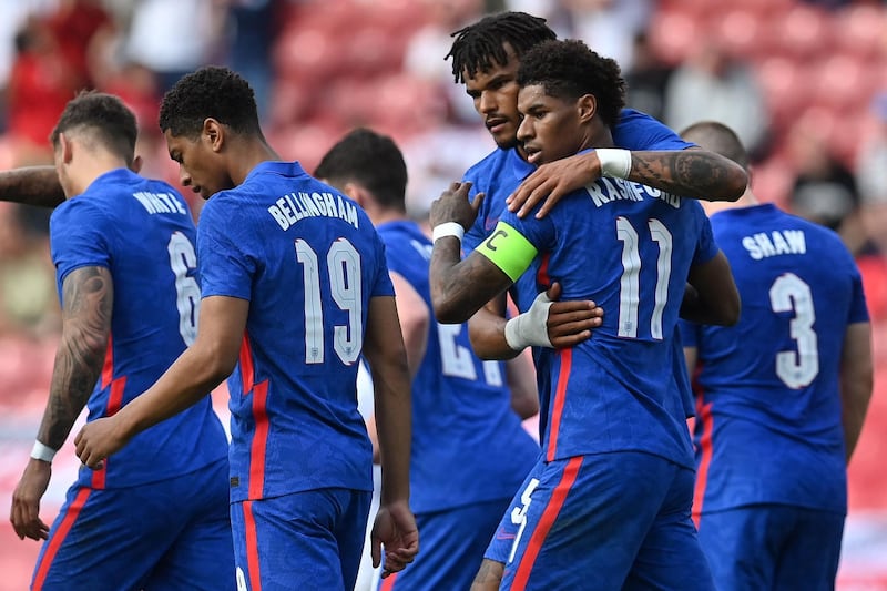 Rashford captained England for the first time in June, 2021. AFP