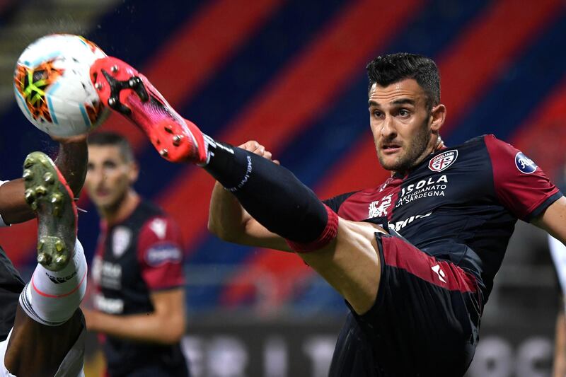 Cagliari's Charalampos Lykogiannis in action. Reuters