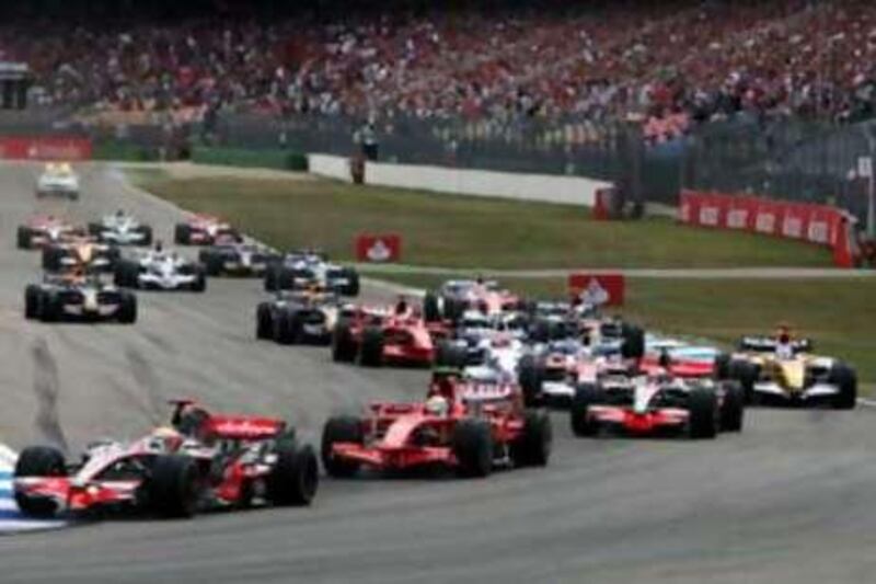 The start of the German Grand Prix at Hockenheim. Abu Dhabi is expected to surpass established tracks in terms of quality.