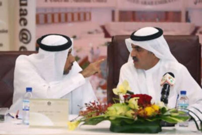 Abdul Aziz al Ghurair, speaker of the Federal National Council and Mohammed al Mazrouei, Secretary General of the FNC.