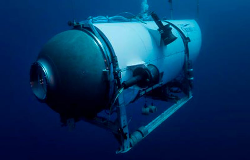 The Titan submersible was taking five people to view the wreck of the Titanic when it went missing. AP
