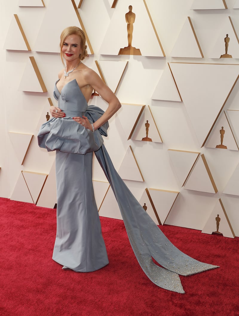 Nicole Kidman, wearing steel blue Armani Prive. EPA
