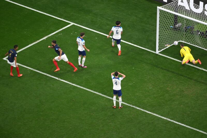 Olivier Giroud after scoring. Getty