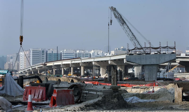 ABU DHABI. 28th October. 2009. One of the new bridges connecting Reem Island with Abu Dhabi island nearing completion.  Stephen Lock   /   The National   FOR BUSINESS STOCK *** Local Caption ***  SL-mall-007.jpg
