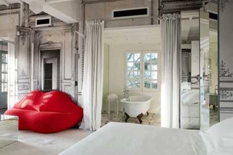 Suite Ile aux Oiseaux designed by Maison Martin Margiela at Les Sources de Caudalie hotel in France.