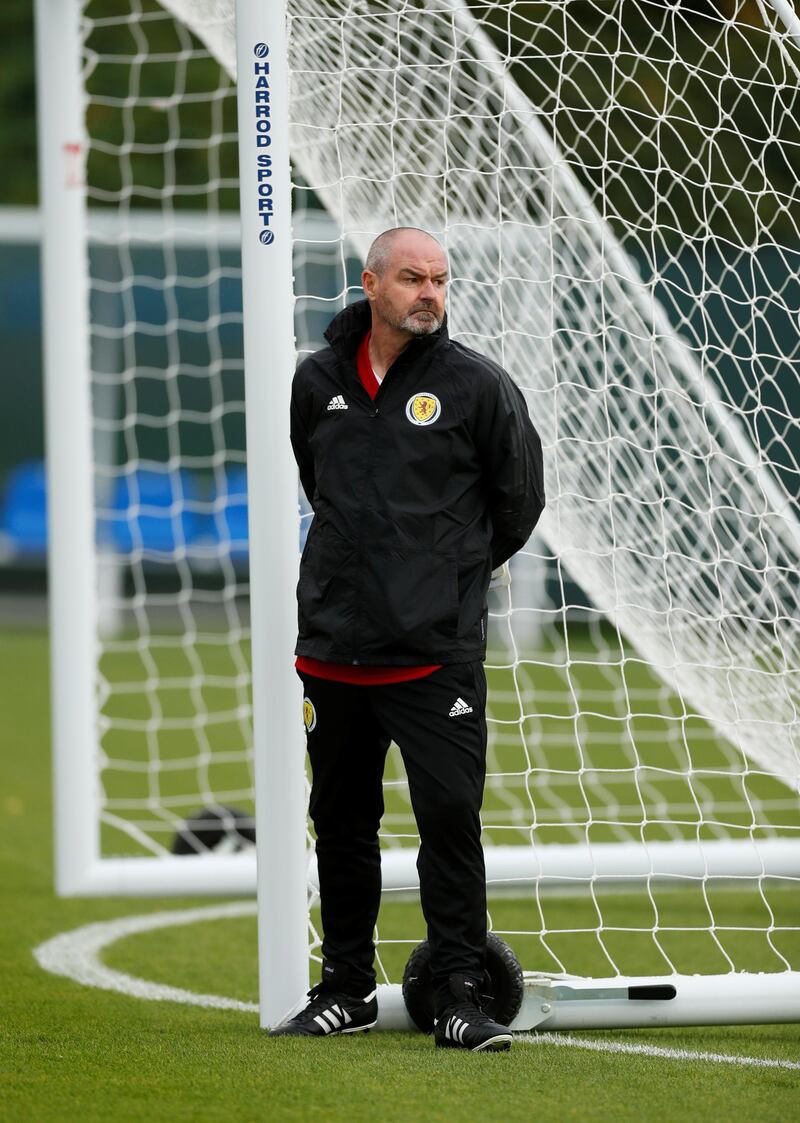 Soccer Football - Euro 2020 Qualifier - Scotland Training - Oriam, Edinburgh, Britain - October 7, 2019   Scotland manager Steve Clarke during training   Action Images via Reuters/Lee Smith