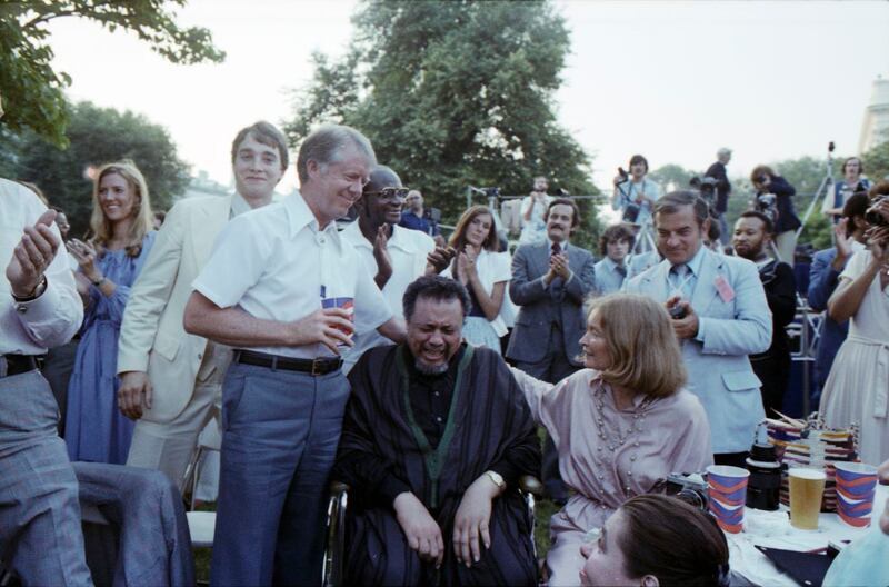 With Charles Mingus on the South Lawn of the White House. 