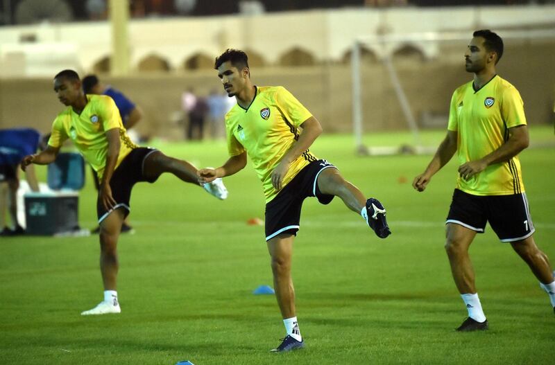 UAE training ahead of this week's WC qualifier against Indonesia