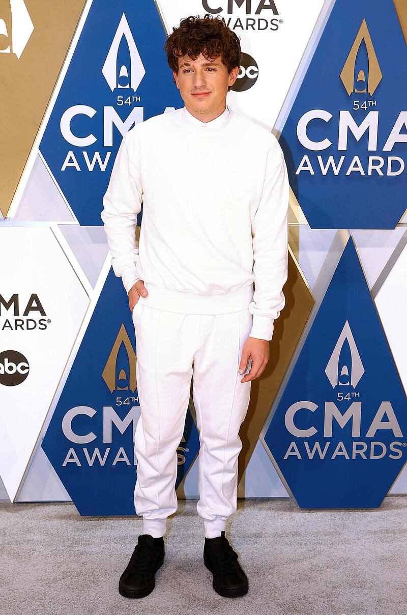 Charlie Puth arrives at the 54th annual Country Music Association Awards in Nashville, Tennessee. Getty Images