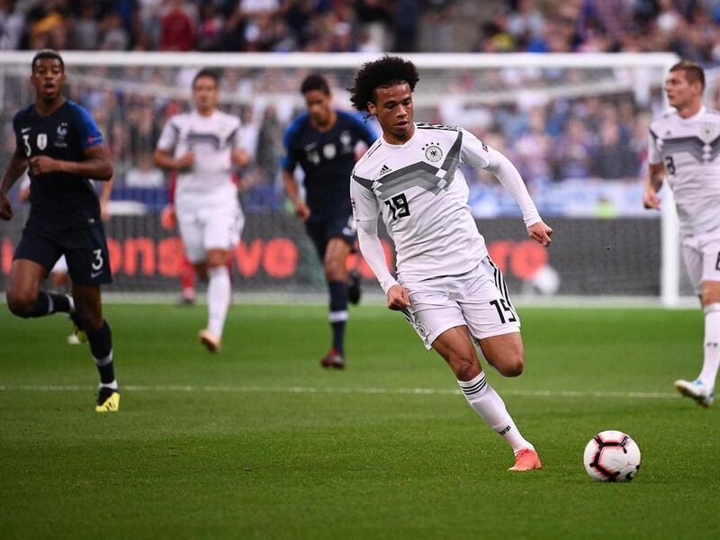 Leroy Sane was a stand-out performer for Germany despite their latest defeat ot France in the Uefa Nations League. AFP