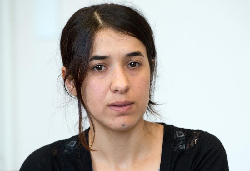 File photo of former ISIL hostage Nadia Murad in Stuttgart, southern Germany on September 12, 2016. Ms Murad, together with another Yazidi victim Lamia Haji Bashar, has been awarded the European Parliament's prestigious Sakharov human rights prize for 2016. Bernd Weissbrod/AFP