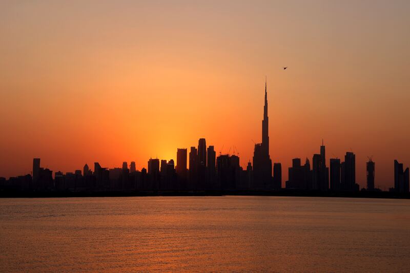 The Dubai skyline. Companies in the emirate reported a solid upturn in new business volumes in November. AFP