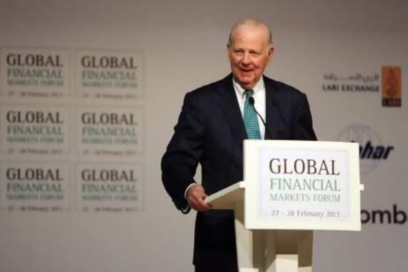 James Baker, former US Secretary of state and secretary of treasury, said persistent fiscal deficits were a severe challenge facing the world's biggest economy. Ravindranath K / The National