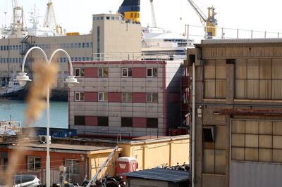 A floating hotel, such as this one in Genoa, will house up to 500 asylum seekers in the UK. Getty