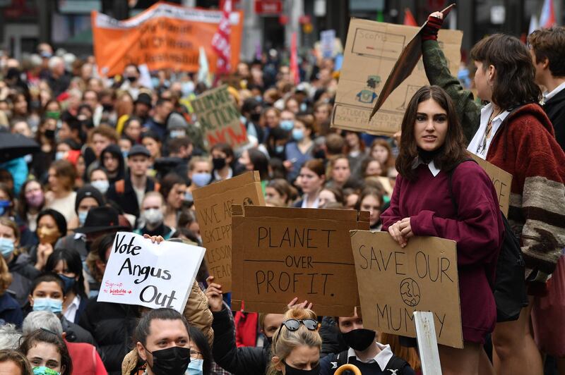 Students take part in the School Strike 4 Life environmental protest in Sydney, Australia. EPA