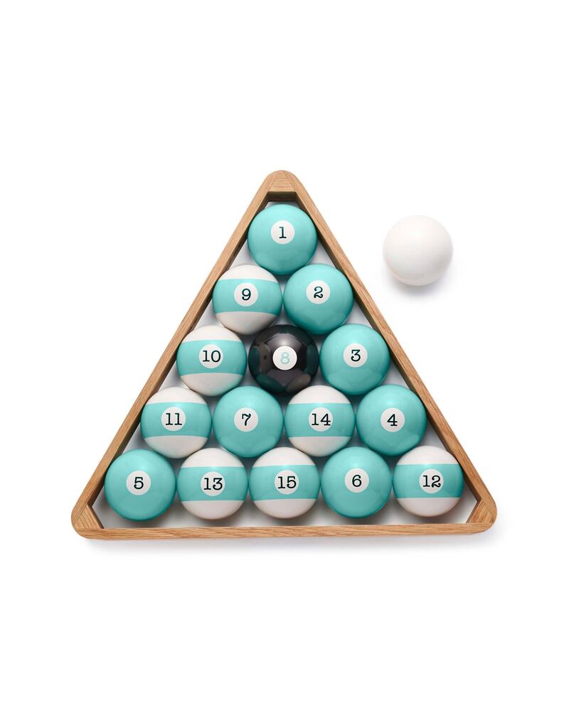 Pool and triangle set, Dh6,650, Tiffany & Co. Courtesy Tiffany & Co