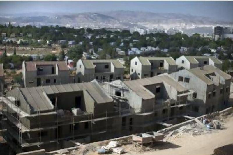 New homes under construction in the Jewish settlement of Ariel in the West Bank. Uriel Sinai / Getty Images
