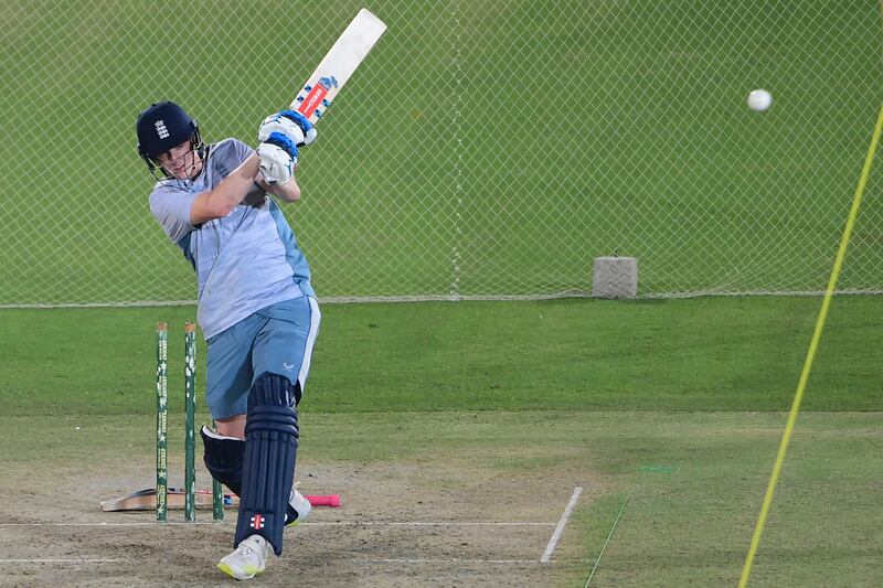 Harry Brook bats during the training session. AFP